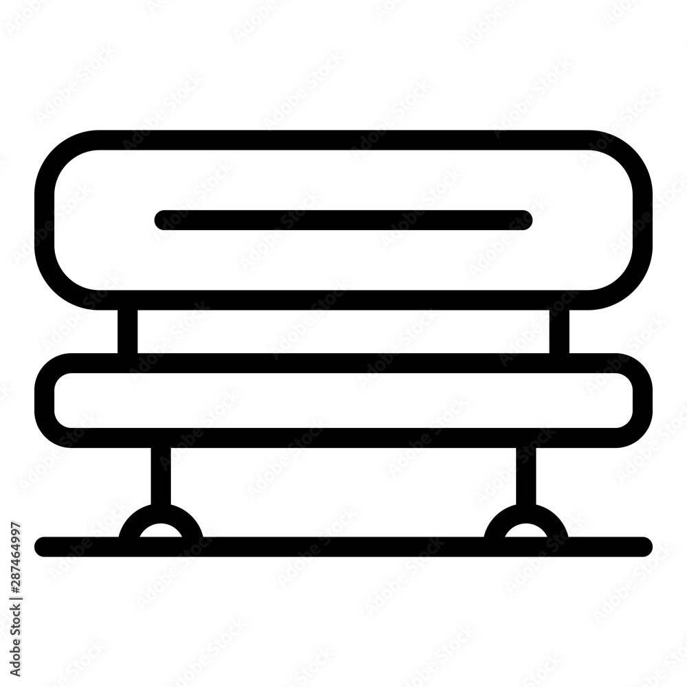 Outdoor bench icon. Outline outdoor bench vector icon for web design isolated on white background Outdoor bench icon. Outline outdoor bench vector icon for web design isolated on white background