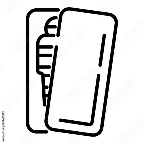 Sarcophagus with a mummy icon. Outline sarcophagus with a mummy vector icon for web design isolated on white background