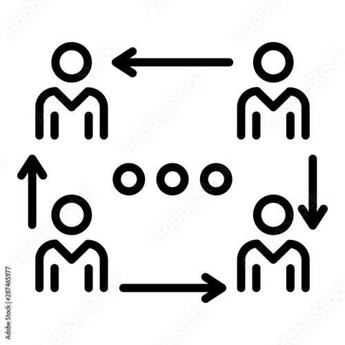 Delegation of tasks icon. Outline delegation of tasks vector icon for web design isolated on white background