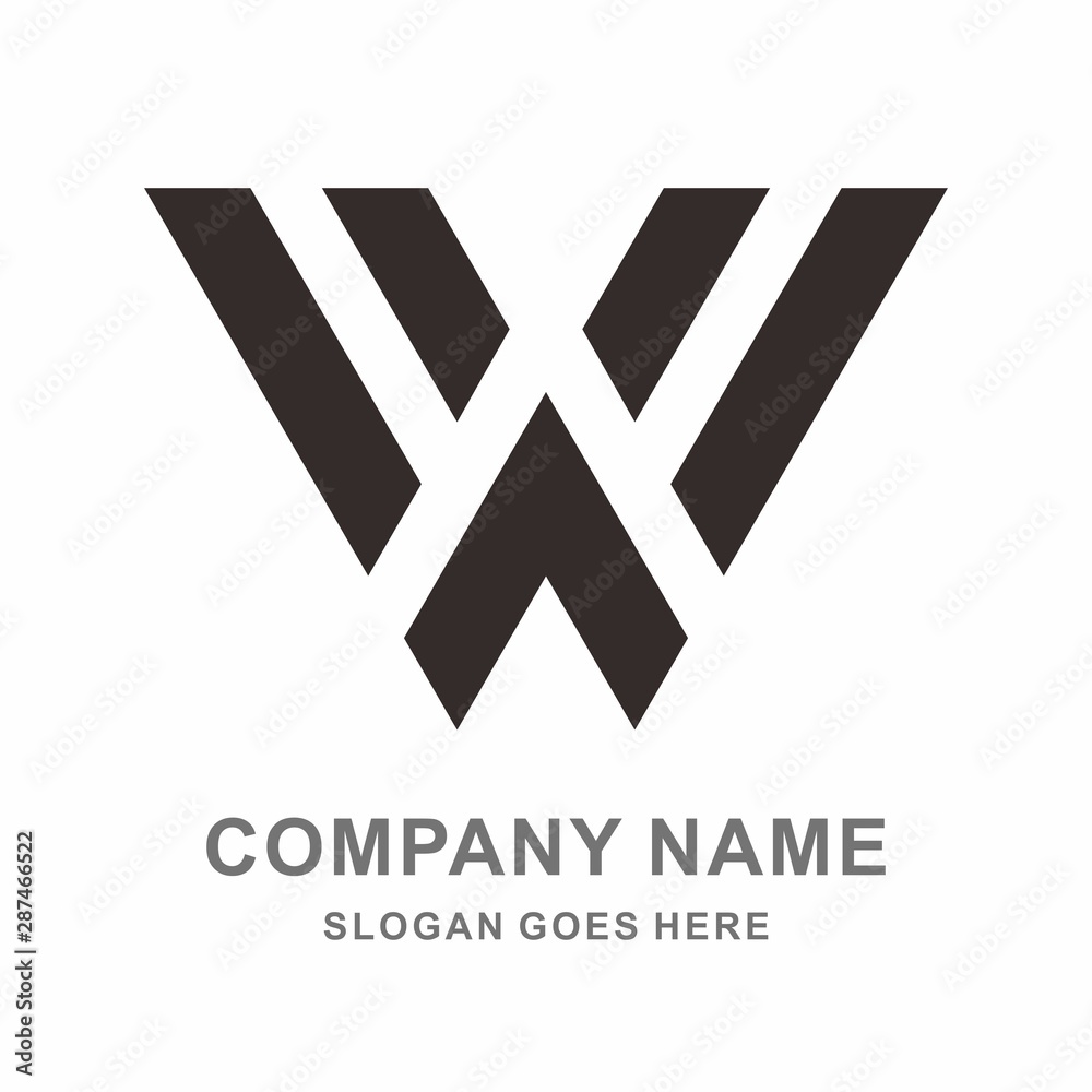 Monogram Letter W Business Company Vector Logo Design Monogram Letter W Business Company Vector Logo Design