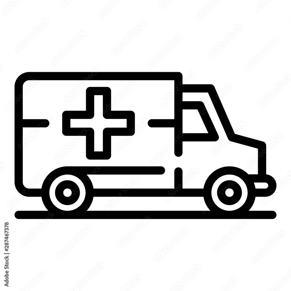 Ambulance carriage icon. Outline ambulance carriage vector icon for web design isolated on white background Ambulance carriage icon. Outline ambulance carriage vector icon for web design isolated on white background