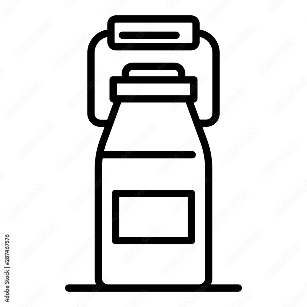 Bottle of kefir icon. Outline bottle of kefir vector icon for web design isolated on white background Bottle of kefir icon. Outline bottle of kefir vector icon for web design isolated on white background