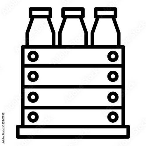 Milk bottle box icon. Outline milk bottle box vector icon for web design isolated on white background