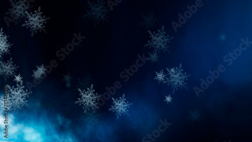 Empty dark, winter scene wi...
