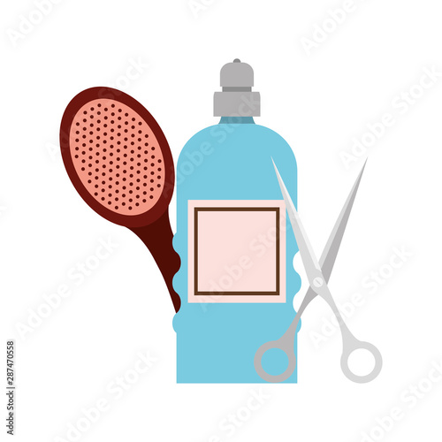 professional hairdressing tools on white background