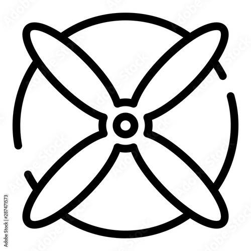 Aircraft four blade propeller icon. Outline aircraft four blade propeller vector icon for web design isolated on white background
