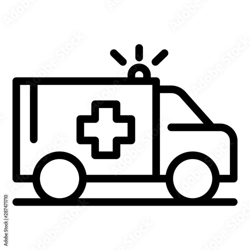 Ambulance car icon. Outline ambulance car vector icon for web design isolated on white background