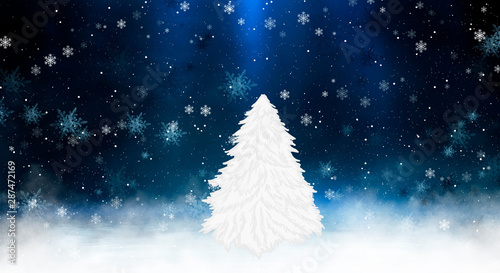 Empty dark, winter scene wi...