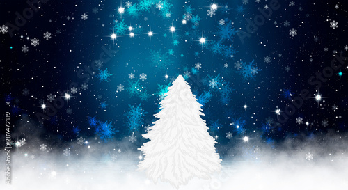 Empty dark, winter scene wi...