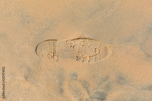 Foortprint in the sand photo