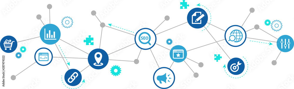SEO icon concept: search engine optimization / analytics / online marketing – vector illustration SEO icon concept: search engine optimization / analytics / online marketing – vector illustration