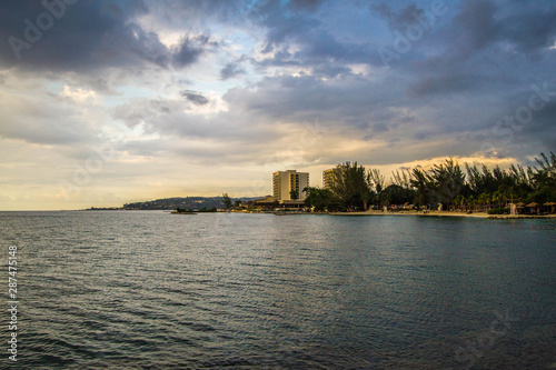 Montego bay beach at sunset