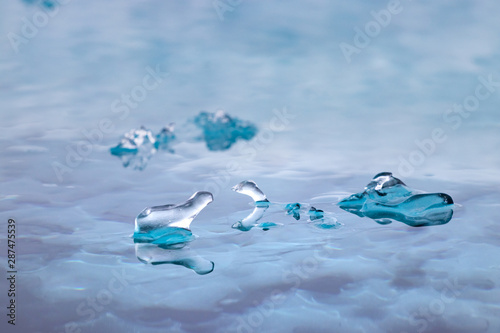 Natural crystal ice shapes on Peel Sound, a waterway situated in Prince of Wales island at the Northwest Passage in Canada photo