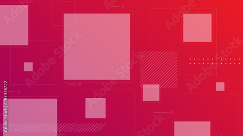 Abstract background with modern design style. With a variety of transparent element patterns. Square element with a gradation red background.