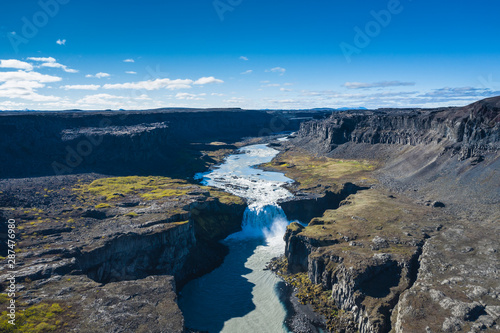 Fantastic view of canyon and waterfall Hafragilsfoss. Location: Vatnajokull National Park, river Jokulsa a Fjollum, Northeast Iceland © Lukasz Janyst