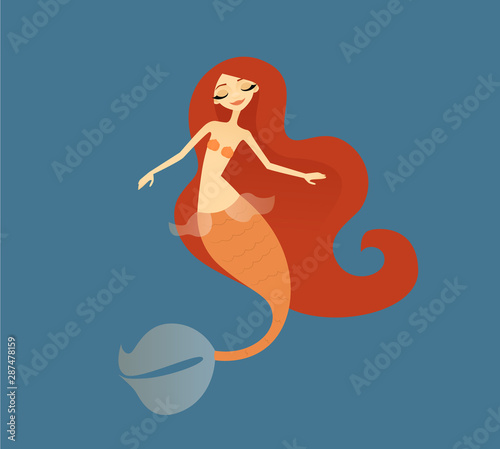 Mermaid swimming underwater