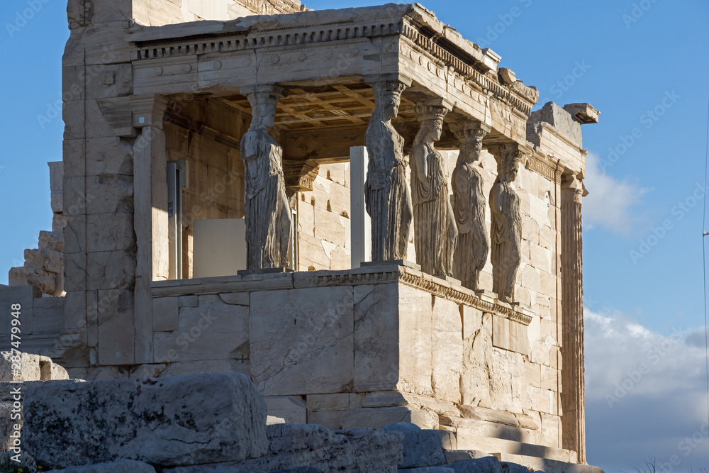 Obraz premium Temple The Erechtheion at Acropolis of Athens, Greece