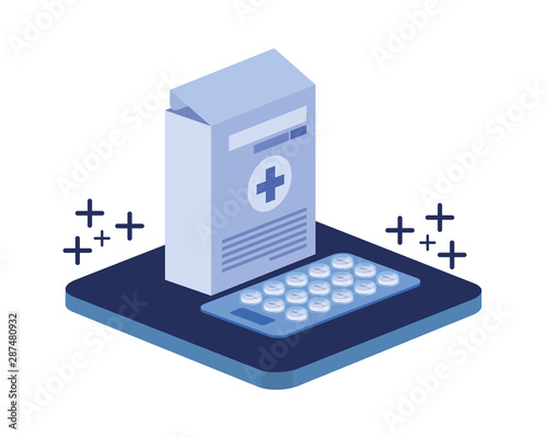 medicine drugs on white background