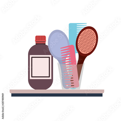 professional hairdressing tools on white background