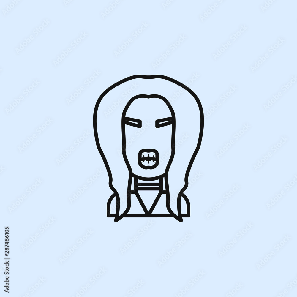 Face of a beautiful young woman with botex icon. Elements of life style icons. Premium quality graphic design icon. Can be used for web, logo, mobile app, UI, UX