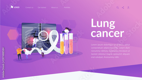 Dangerous respiratory system disease. Man experiencing breathing problems, complications. Lung cancer, Tracheal tug, bronchial asthma concept. Website homepage header landing web page template.