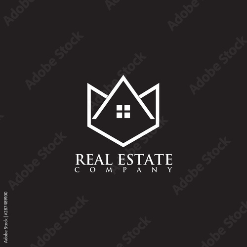 Luxury real estate logo design vector template