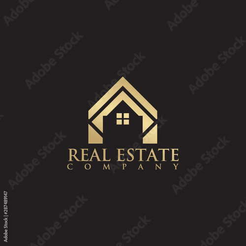 Luxury real estate logo design vector template