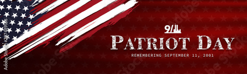 September 11, patriot day background, we will never forget, united states flag posters, modern design vector illustration	