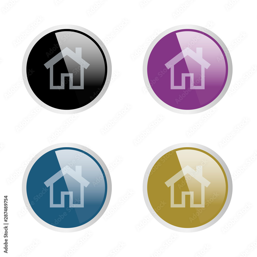 Home page colored button set.