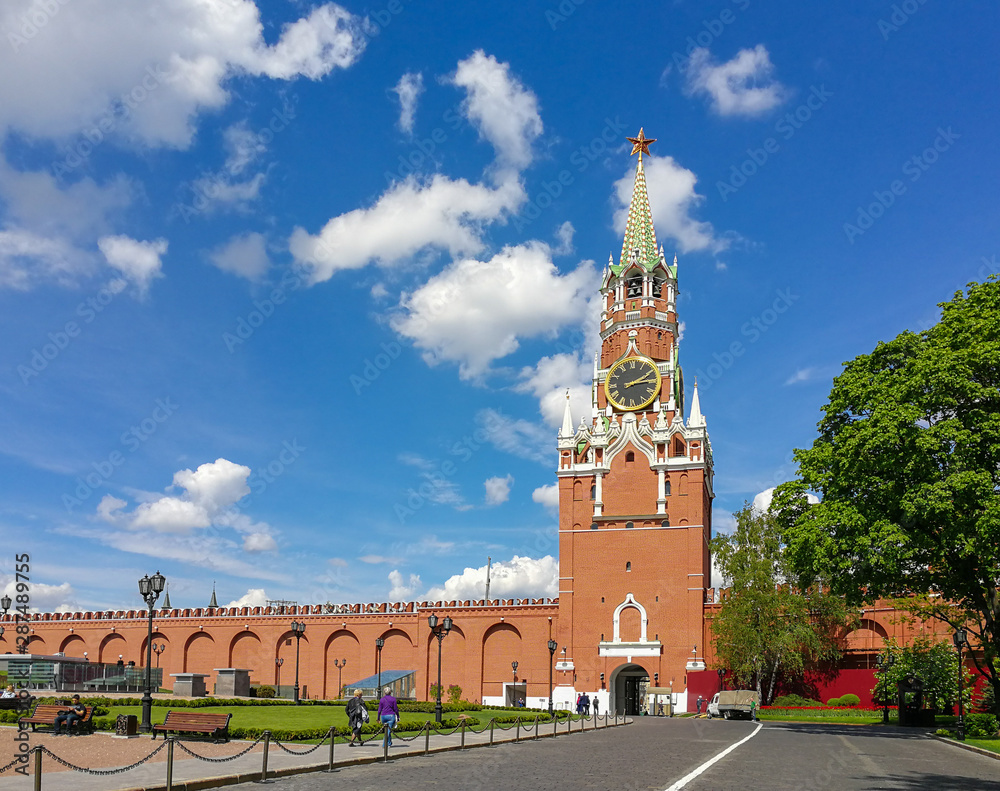 Spasskaya Tower viewed inside Kremlin, Moscow, Russia. Spasskaya Tower viewed inside Kremlin, Moscow, Russia.