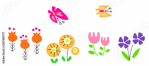 花とチョウチョ