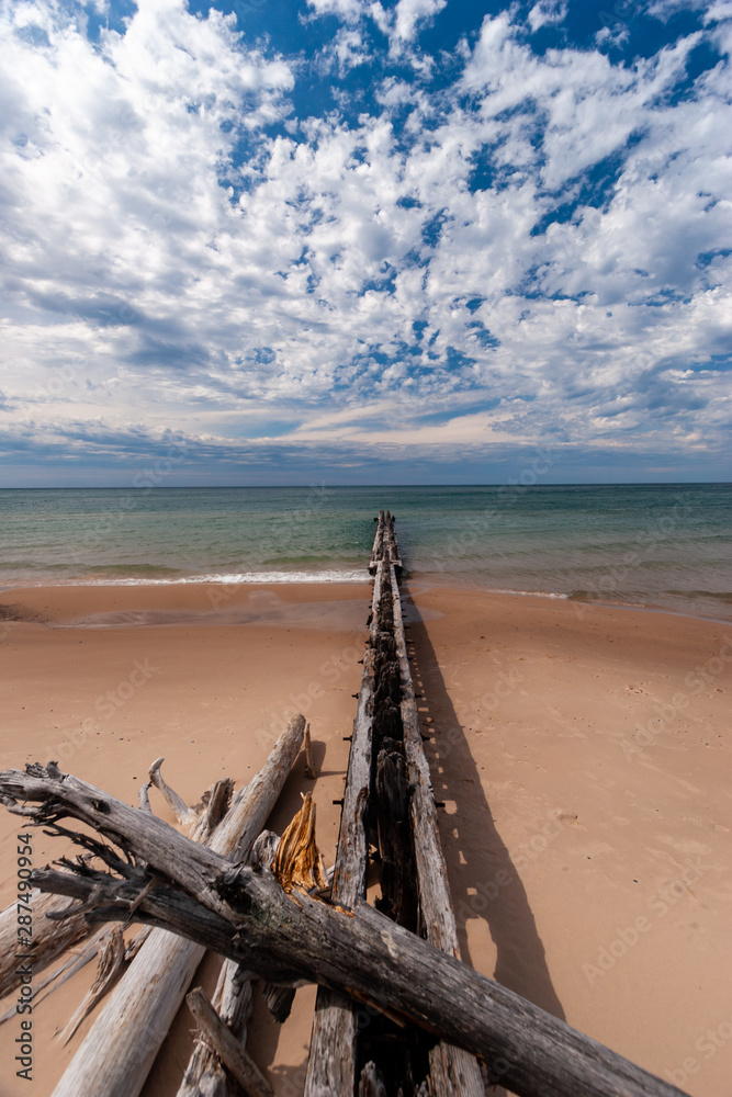 Old Pier in Lake Superior, Crisp Point, Michigan Old Pier in Lake Superior, Crisp Point, Michigan