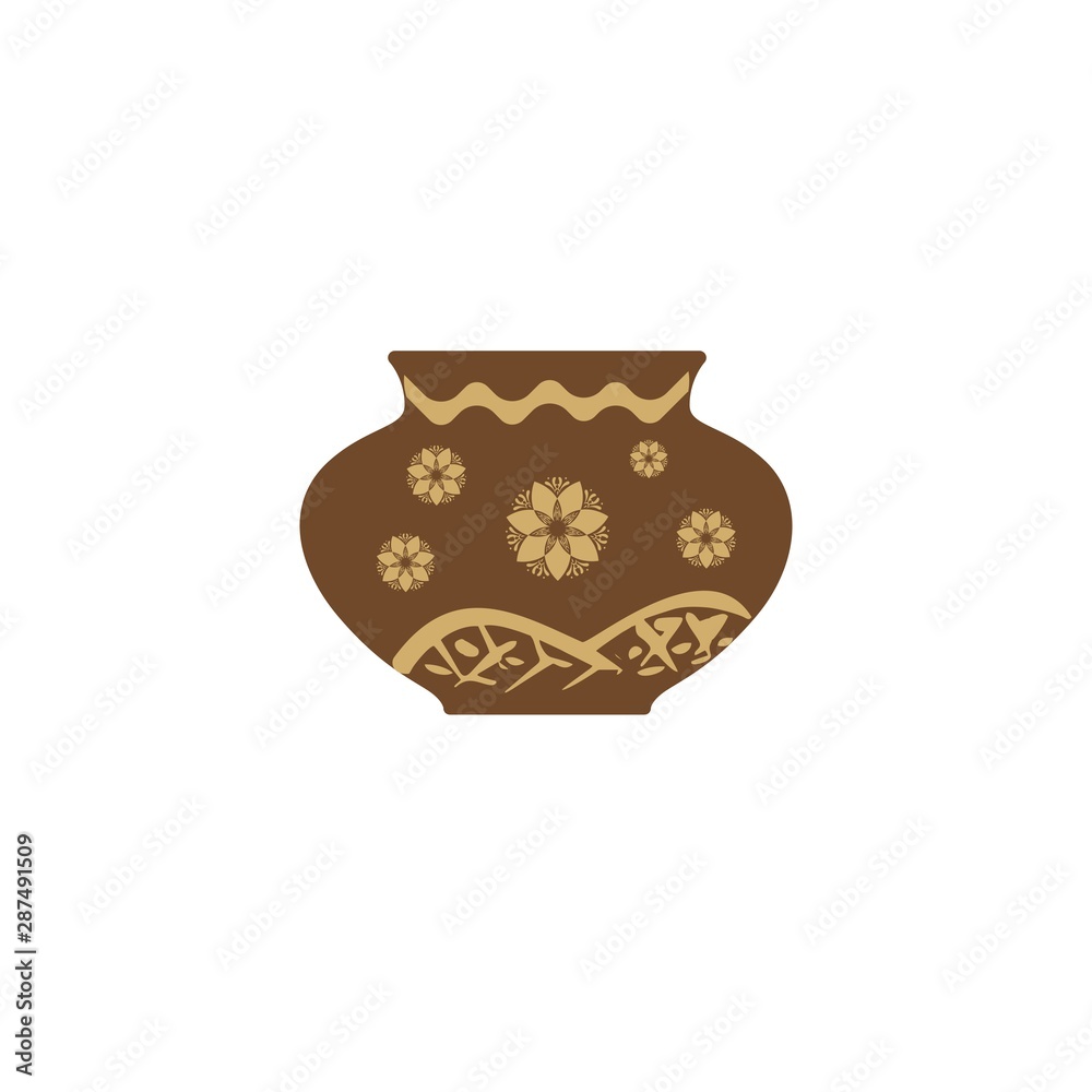 simple artistic pottery art vector logo and icon