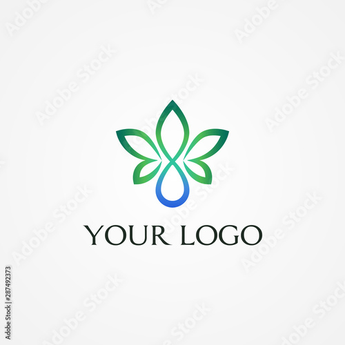 Cannabis essence oil drop logo design