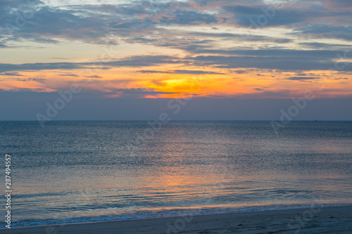 Siluette sunset at the beach