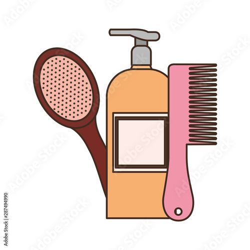 professional hairdressing tools on white background