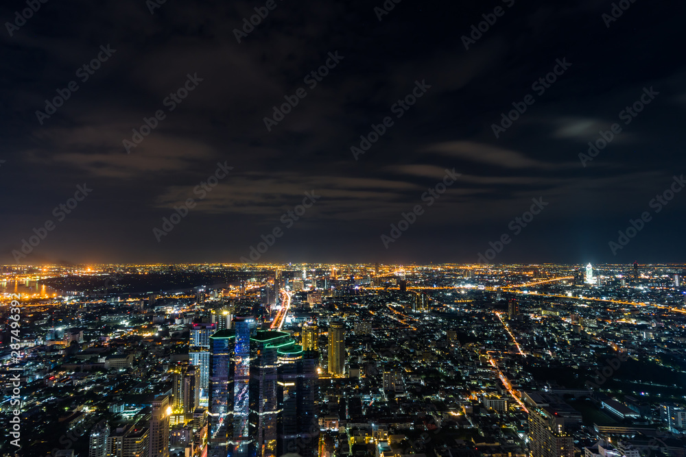 Bangkok city at night, Thailand