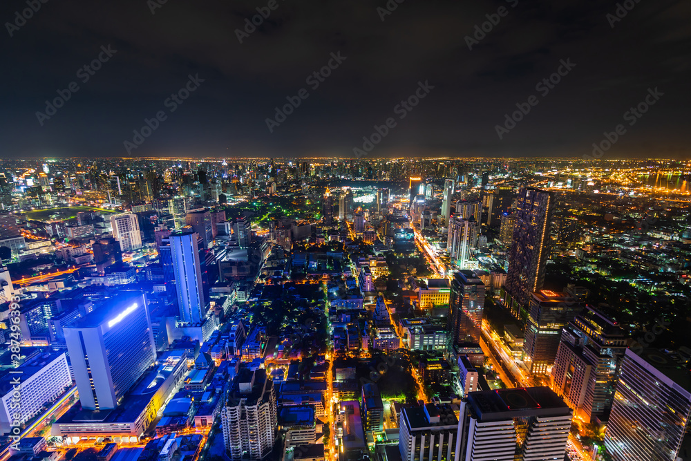 Bangkok city at night, Thailand