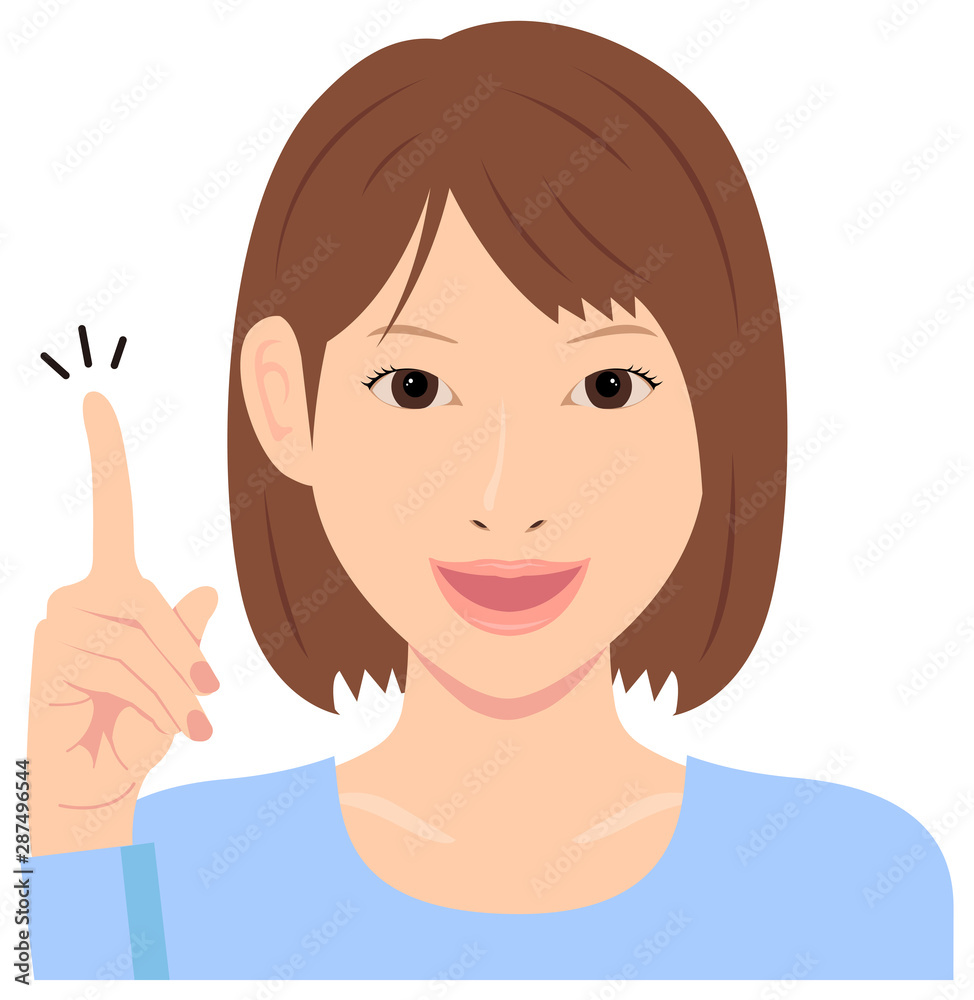 Young woman vector illustration (upper body) / idea,inspiration, good point, recommendation Young woman vector illustration (upper body) / idea,inspiration, good point, recommendation