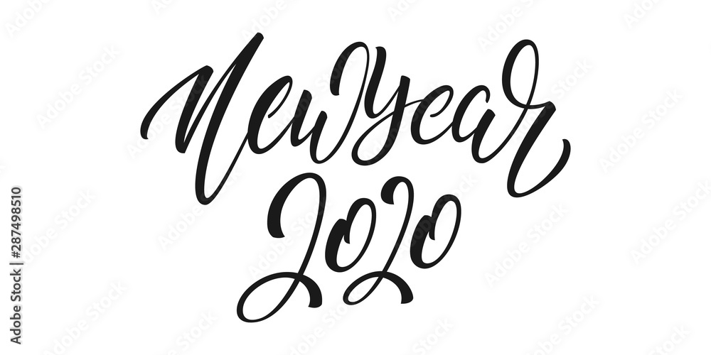 New Year 2020. Lettering calligraphy design for New Year celebration