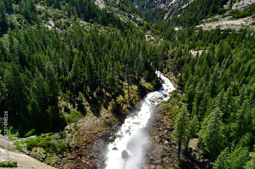 Rapid flow of Merced River at Yosemite National Park, California