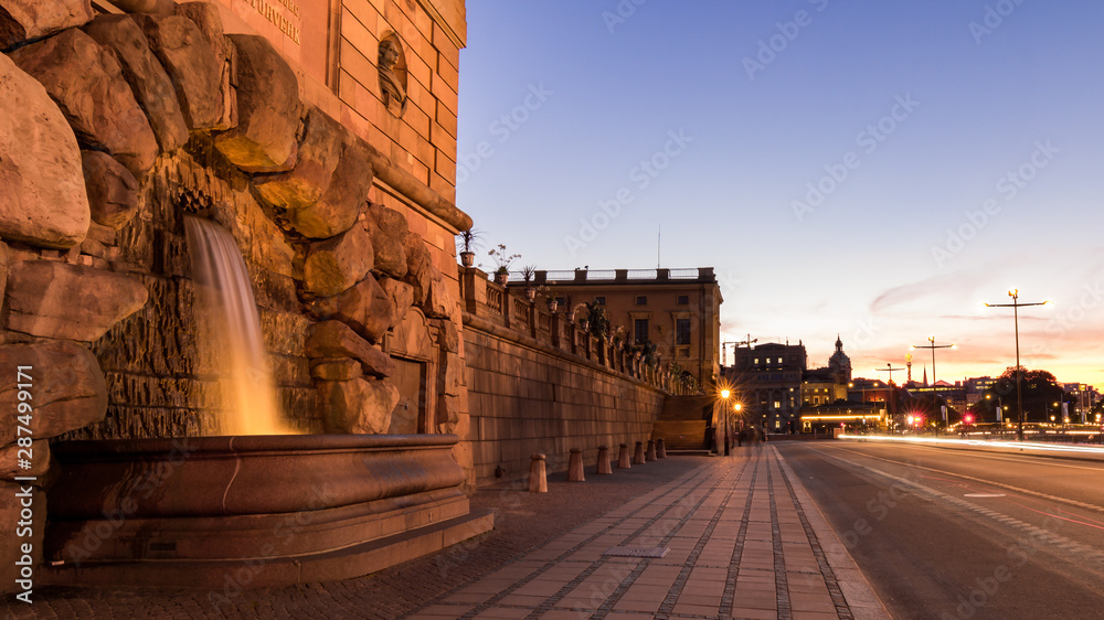 Stockholm Fountain in Blue hour