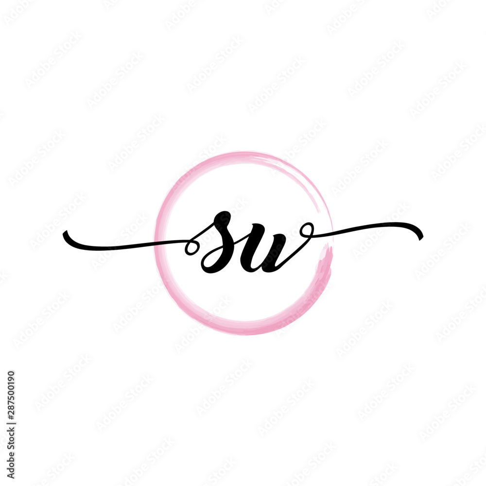 SU initial handwriting logo template. round logo in watercolor color with handwritten letters in the middle. Handwritten logos are used for, weddings, fashion, jewelry, boutiques and business SU initial handwriting logo template. round logo in watercolor color with handwritten letters in the middle. Handwritten logos are used for, weddings, fashion, jewelry, boutiques and business