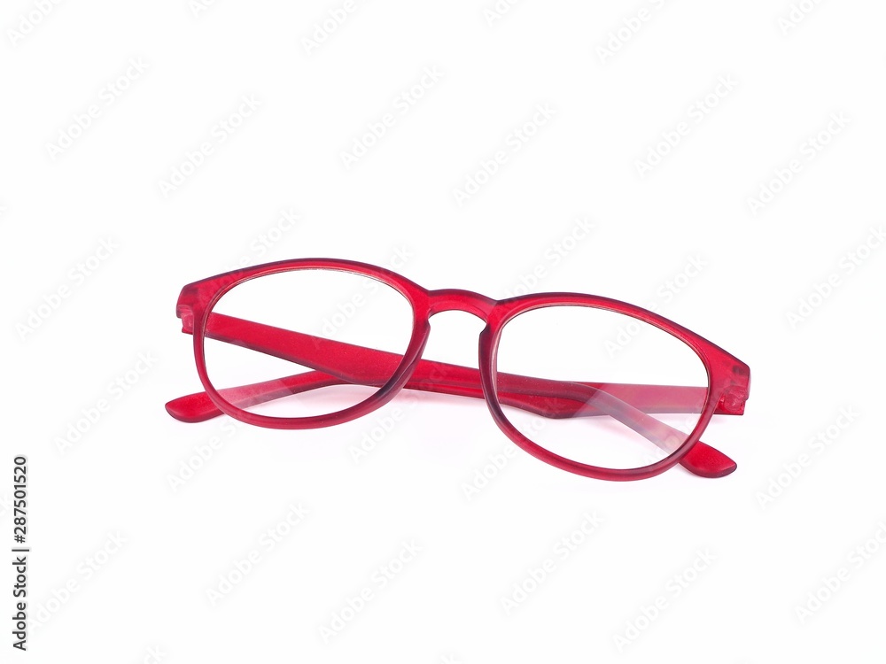 red eyeglasses isolated on white background. red eyeglasses isolated on white background.