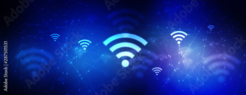 Canvas Print 2d illustration WiFi symbol concept