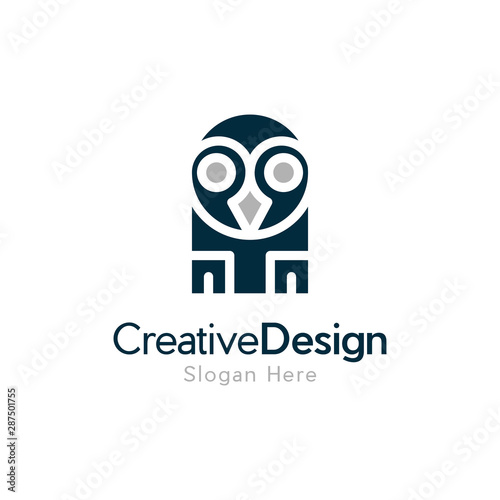 Free Download Bird Owl Statue Simple Vector Icon Logo Element Design Template Vector - GFXLoad