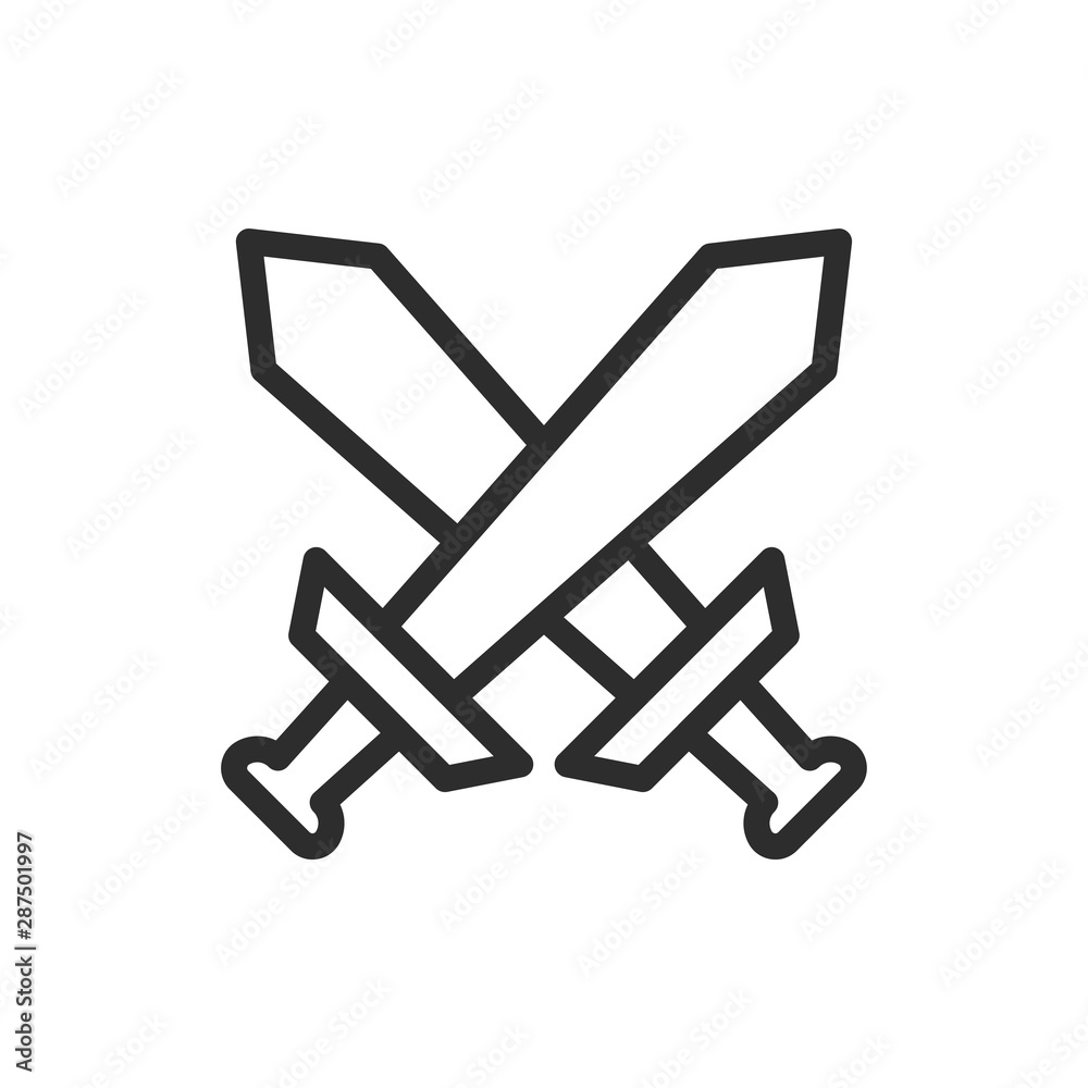 batle icon. sword crosses vector illustration line icon batle icon. sword crosses vector illustration line icon