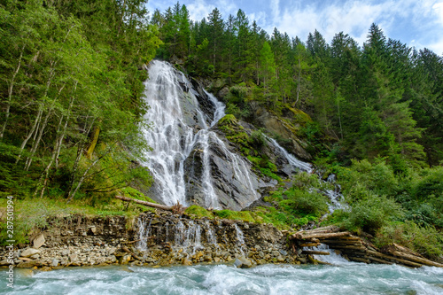 waterfall schleierwasserfall near kals, east tyrol, austria photo