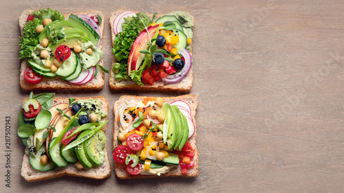 Assortment vegan sandwiches