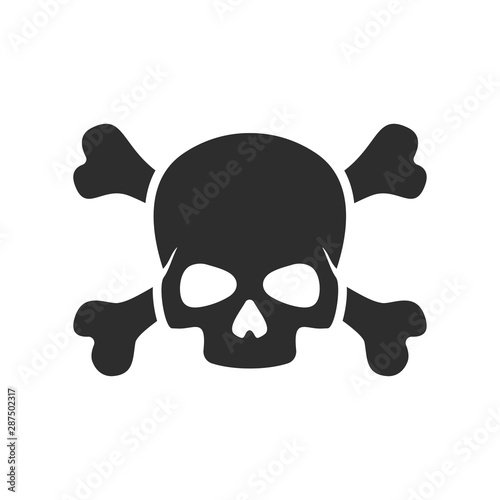 vector black skull and bones